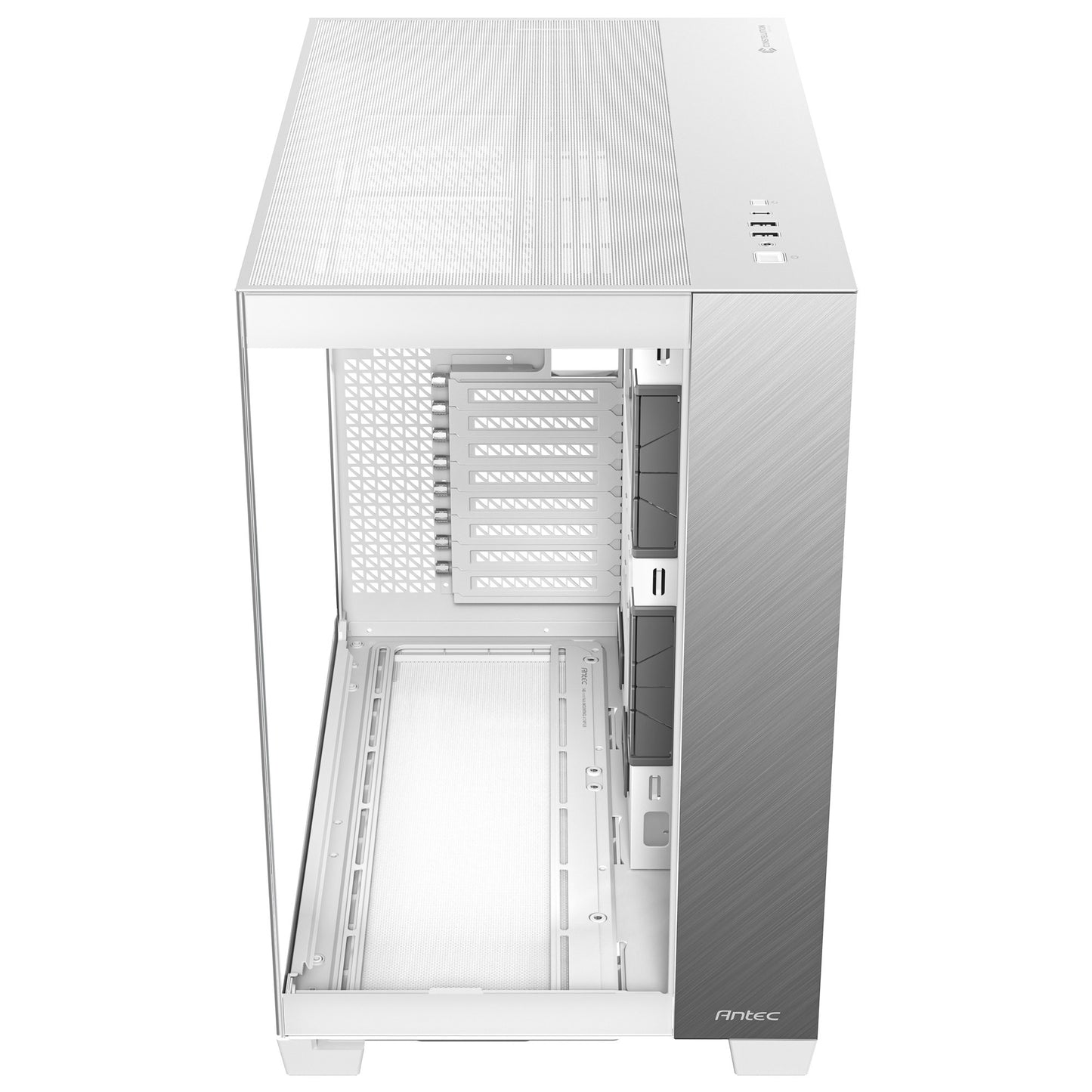 Antec c8 midi tower behuizing (wit zilver | 2x usb-a | 1x usb-c | tempered glass)