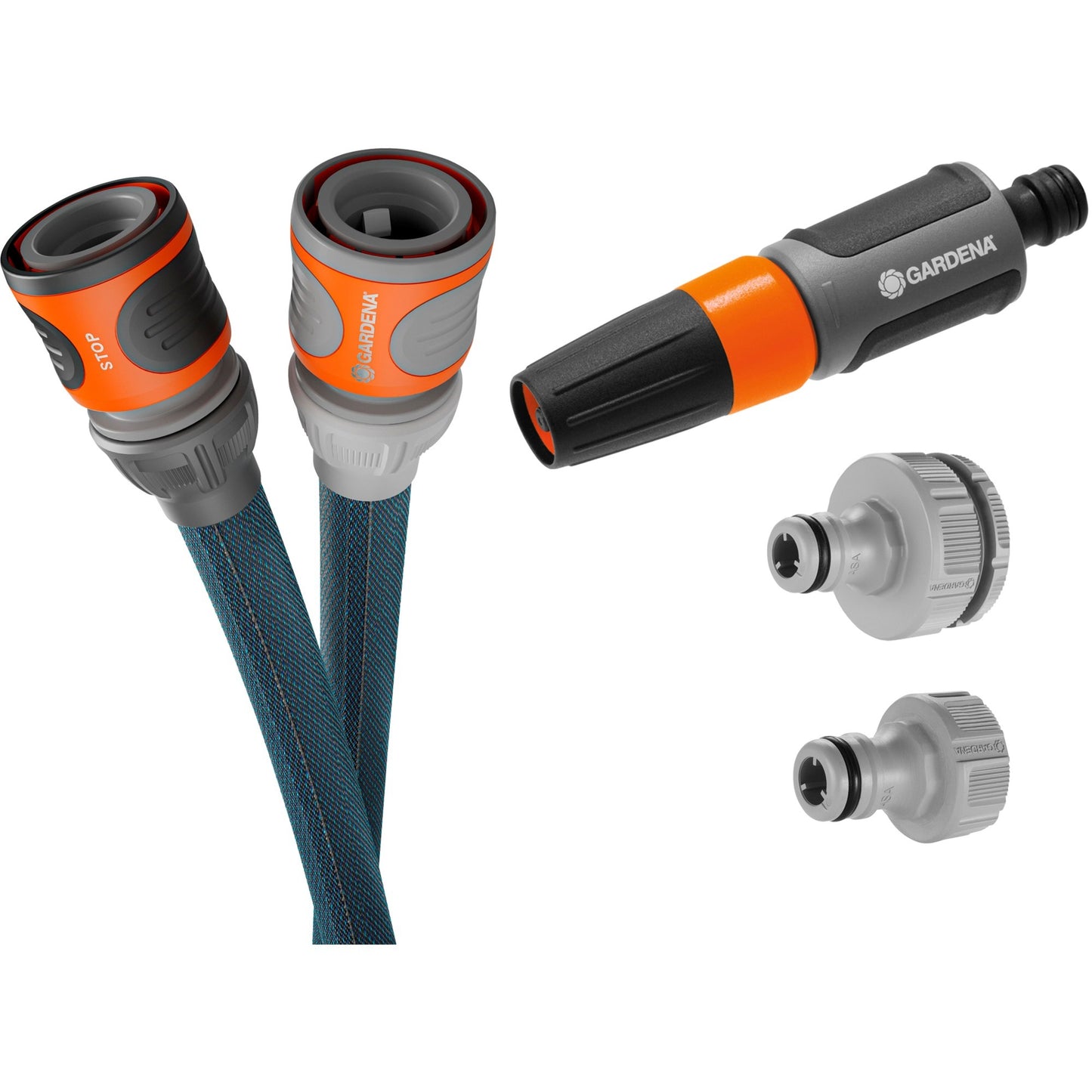 Gardena textielslang liano xtreme 25 m set (donkergrijs oranje)