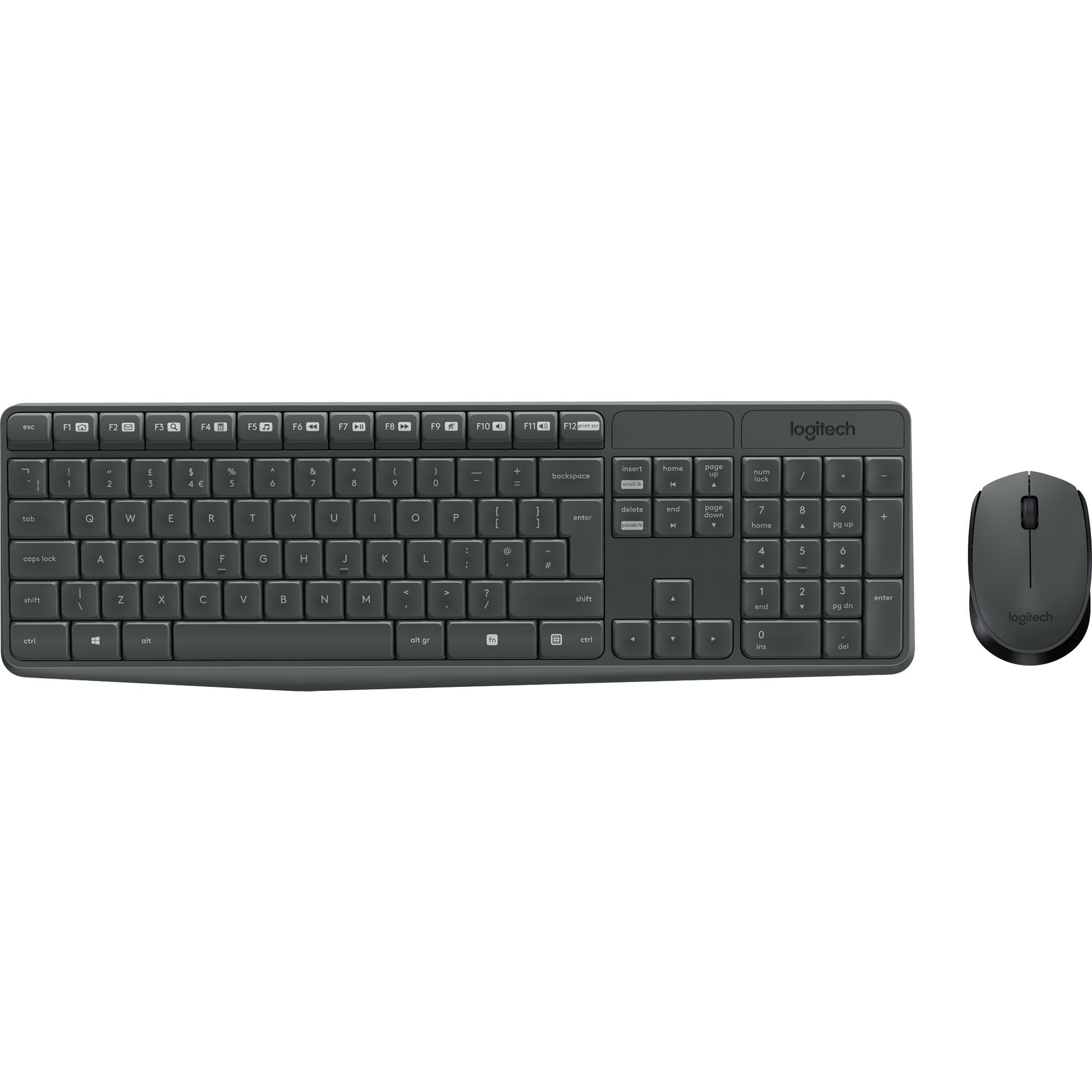 Logitech mk235 draadloze desktopset (zwart, us-international lay-out (qwerty))