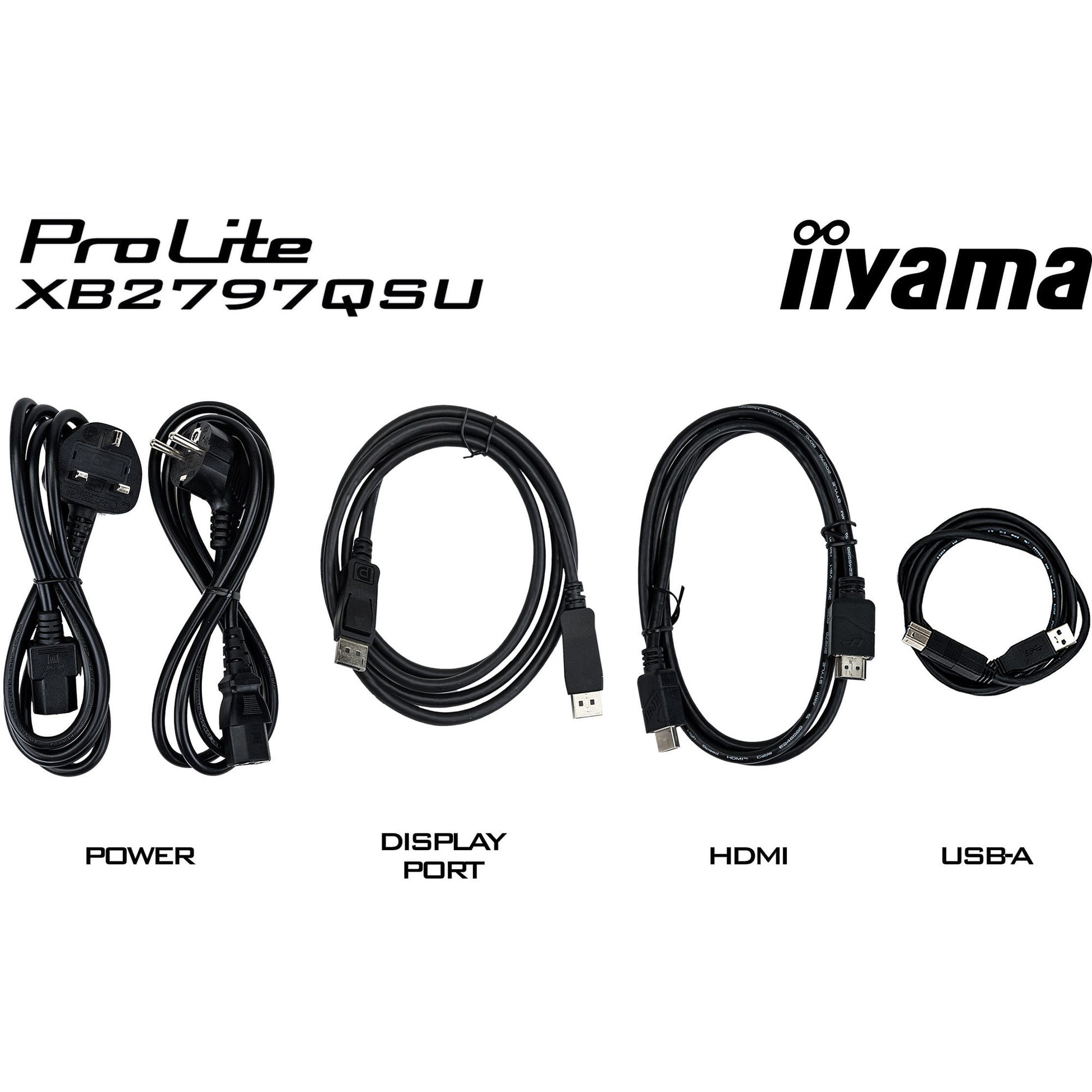 Iiyama prolite xb2797qsu-b1 27 monitor (zwart (mat), hdmi, displayport, usb, audio)