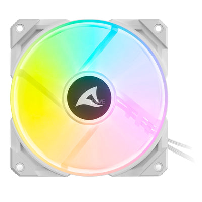 Sharkoon rebel f50 pwm rgb case fan (wit, 120 x 120 x 25 mm)