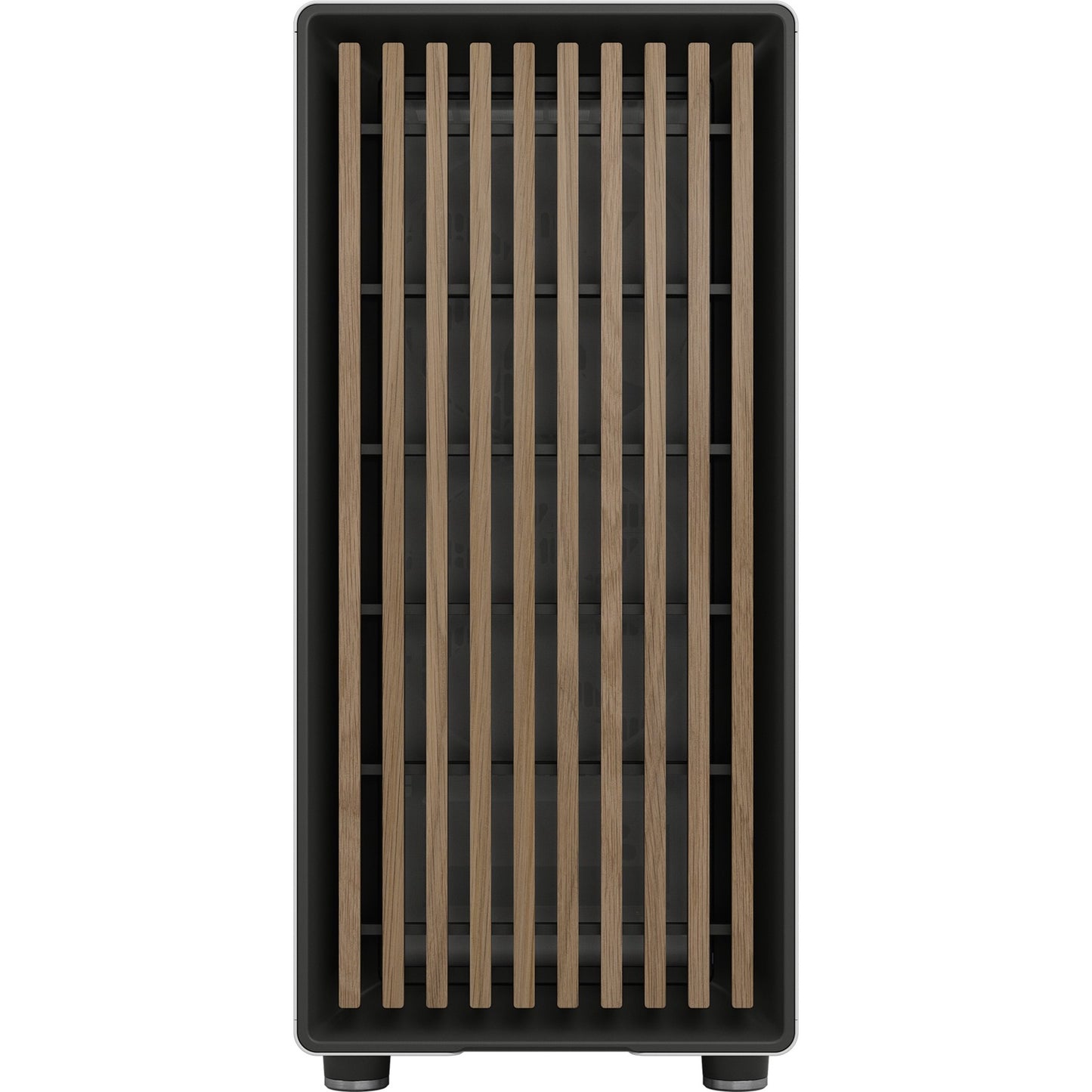 Fractal design north midi tower behuizing (wit houtkleur | 2x usb-a | 1x usb-c | tempered glass)