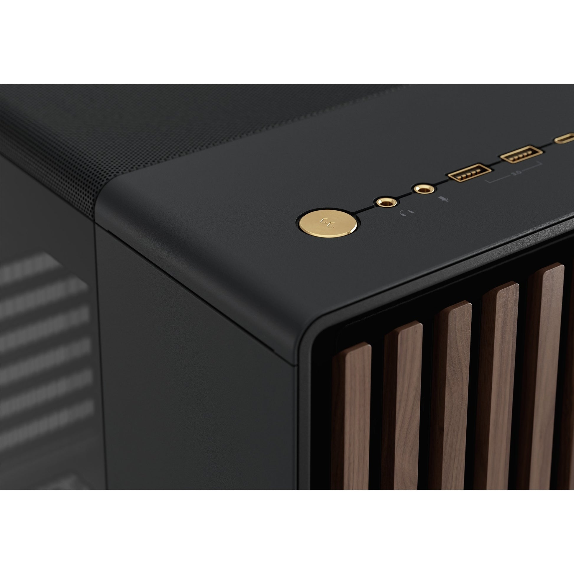 Fractal design north midi tower behuizing (zwart houtkleur | 2x usb-a | 1x usb-c | tempered glass)