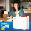 Fritz! box 5690 pro edition international router (wit rood, mesh wi-fi)