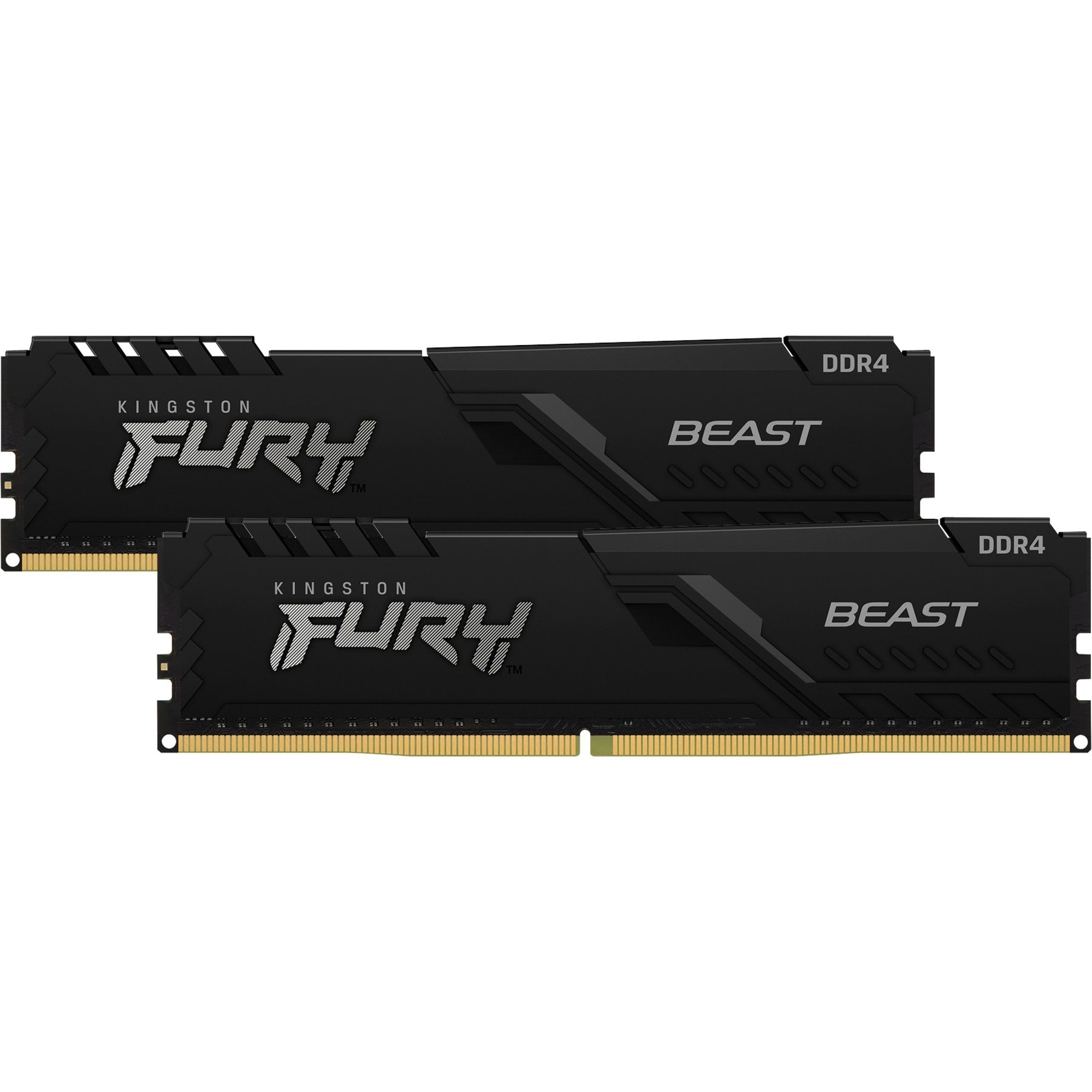 Kingston fury beast 32 gb ddr4-3200 (2x 16 gb) werkgeheugen (zwart, kf432c16bbk2 32, xmp 2.0)