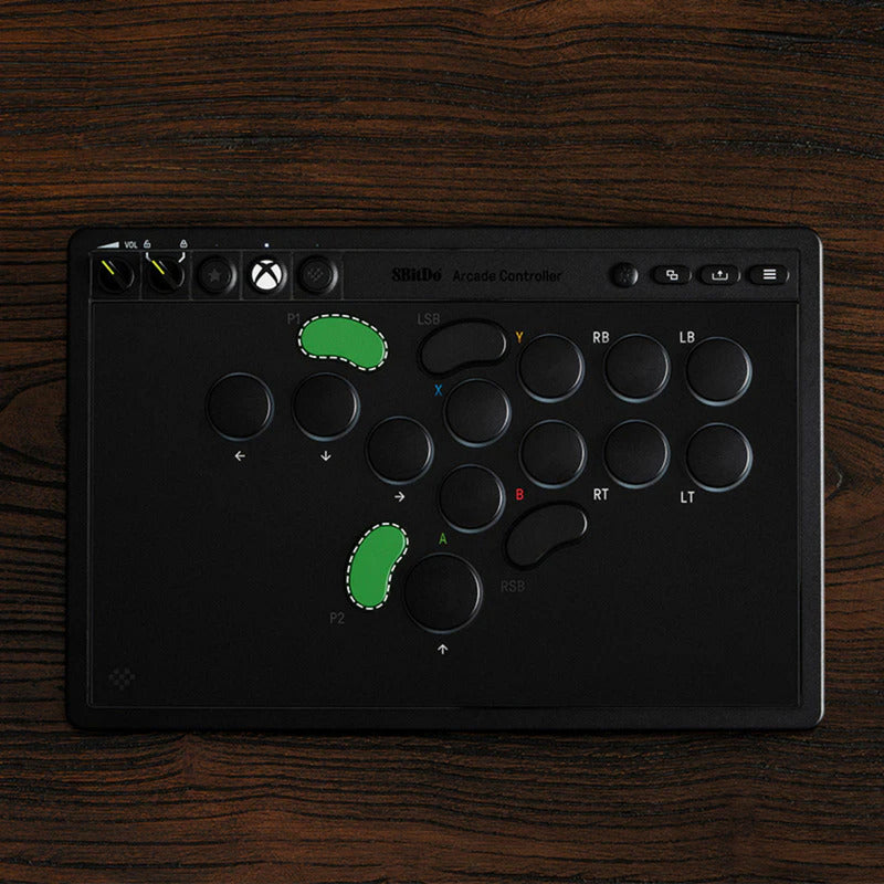 8bitdo arcade controller for xbox (zwart, 2.4 ghz usb, xbox series x|s, xbox one, pc)