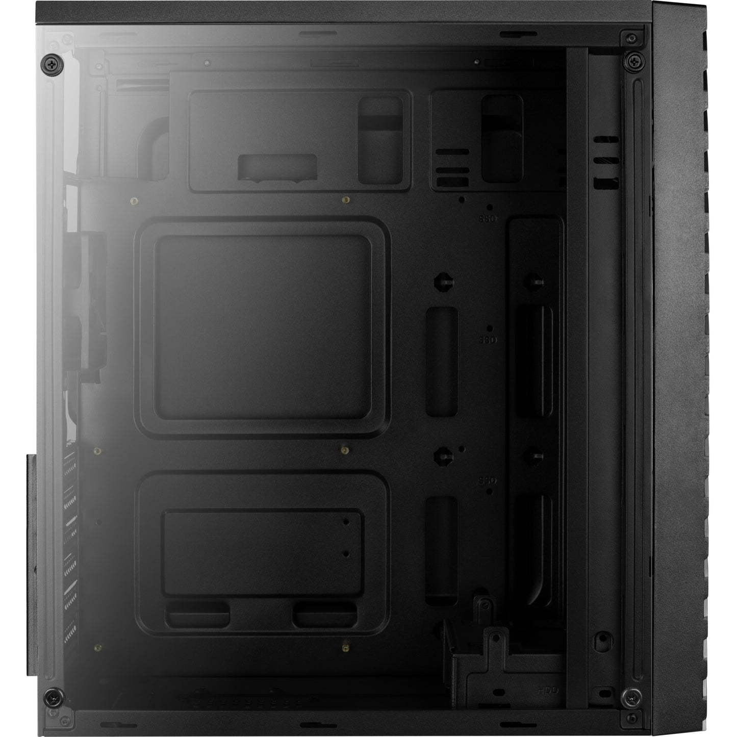 Aerocool streak midi tower behuizing (zwart | 3x usb-a | rgb | window)