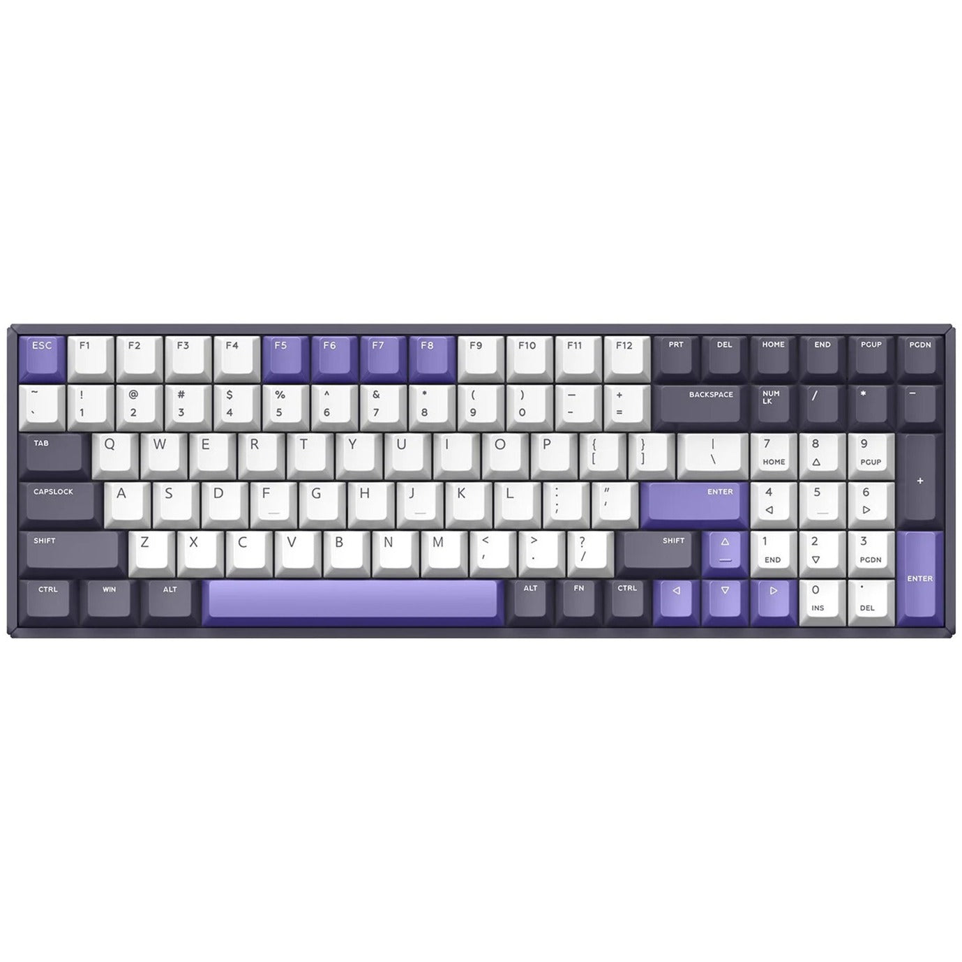 Iqunix f97 lavandin wireless mechanical keyboard (lavendel, us lay-out (qwerty), cherry mx brown, 96%, rgb leds, hot-swappable, pbt, 2.4ghz | bluetooth 5.1 | usb-c)