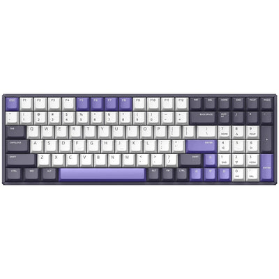 Iqunix f97 lavandin wireless mechanical keyboard (lavendel, us lay-out (qwerty), cherry mx brown, 96%, rgb leds, hot-swappable, pbt, 2.4ghz | bluetooth 5.1 | usb-c)
