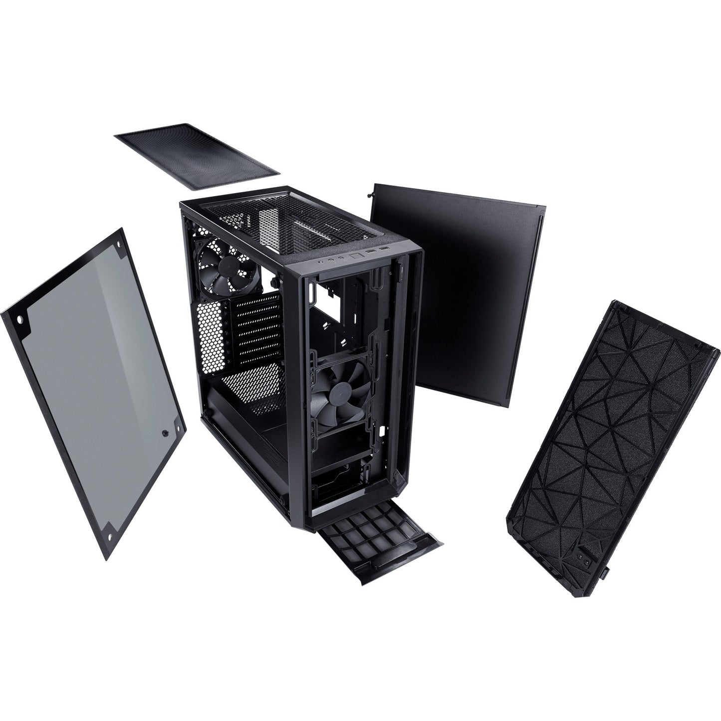 Fractal design meshify c midi tower behuizing (zwart | 2x usb-a | tempered glass)