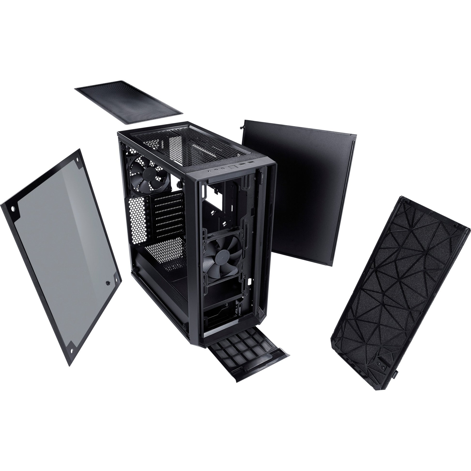 Fractal design meshify c midi tower behuizing (zwart | 2x usb-a | tempered glass)
