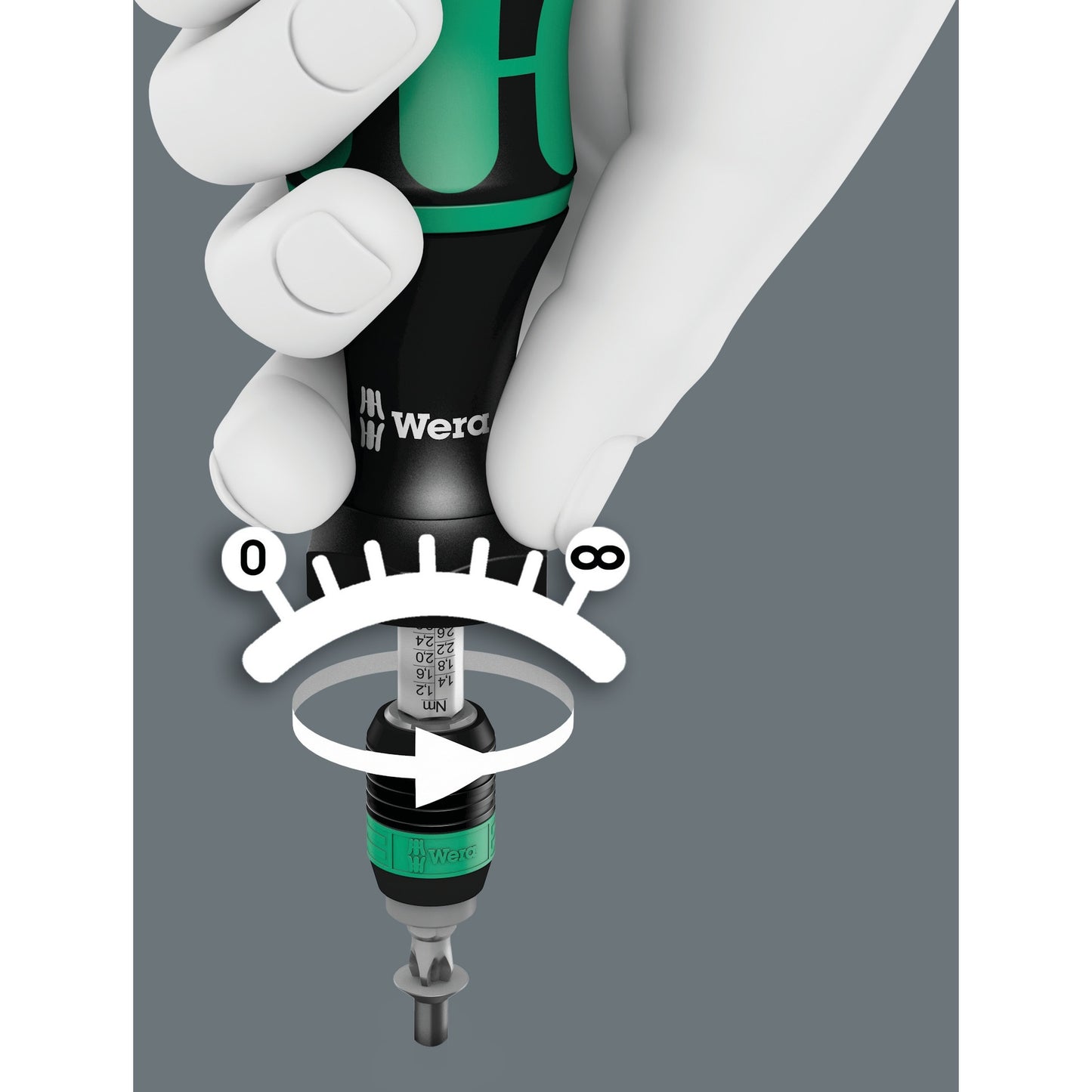 Wera 7441 kraftform instelbare momentschroevendraaier met rapidaptor snelwisselhouder, 1 4 duim, 1,2 - 3,0 nm - 1 stuk(s) - 05074701001