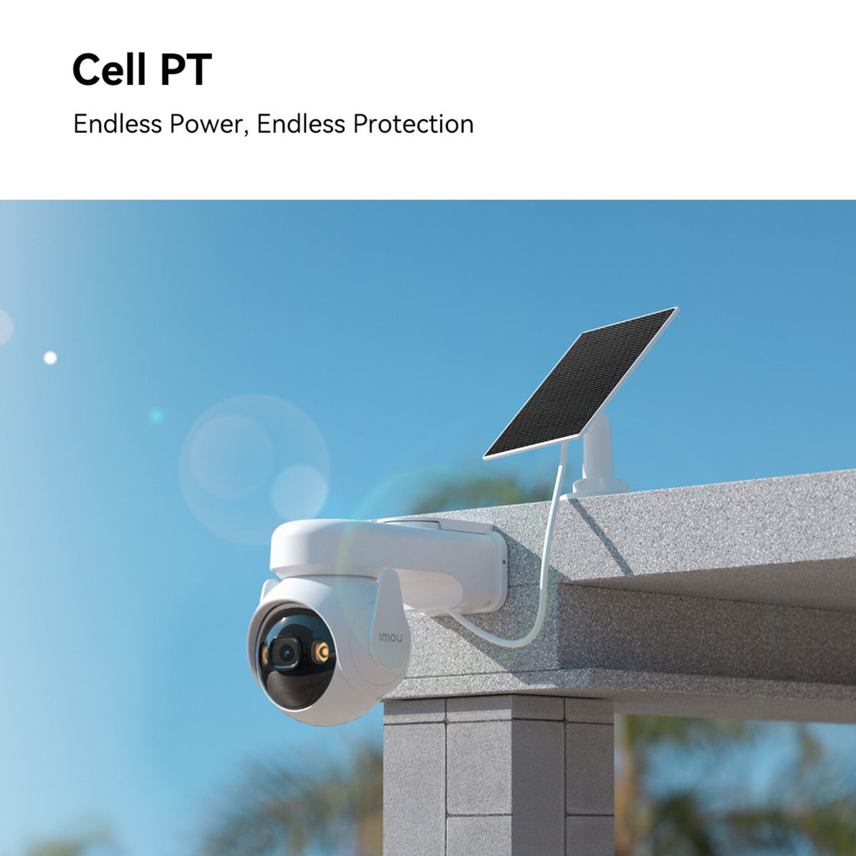 Imou cell pt met zonnepaneel beveiligingscamera (wit, 100% draadloos)