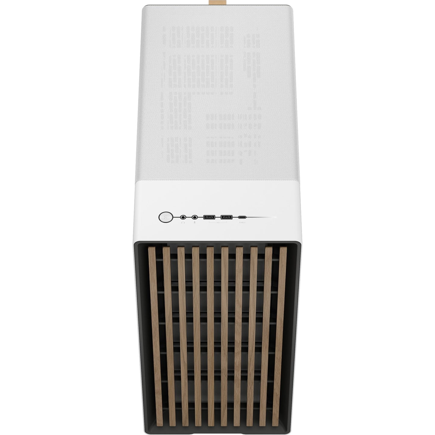 Fractal design north midi tower behuizing (wit houtkleur | 2x usb-a | 1x usb-c | tempered glass)