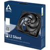 Arctic p12 silent case fan (zwart, 120 x 120 x 25 mm)