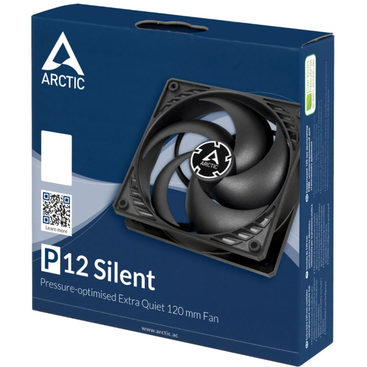 Arctic p12 silent case fan (zwart, 120 x 120 x 25 mm)
