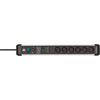 Brennenstuhl premium-protect-line, stekkerdoos 6-voudig met overspanningsbeveiliging (3m kabel, met schakelaar, made in germany)