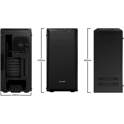 Be quiet! pure base 600 window midi tower behuizing (zwart | 2x usb-a | tempered glass)