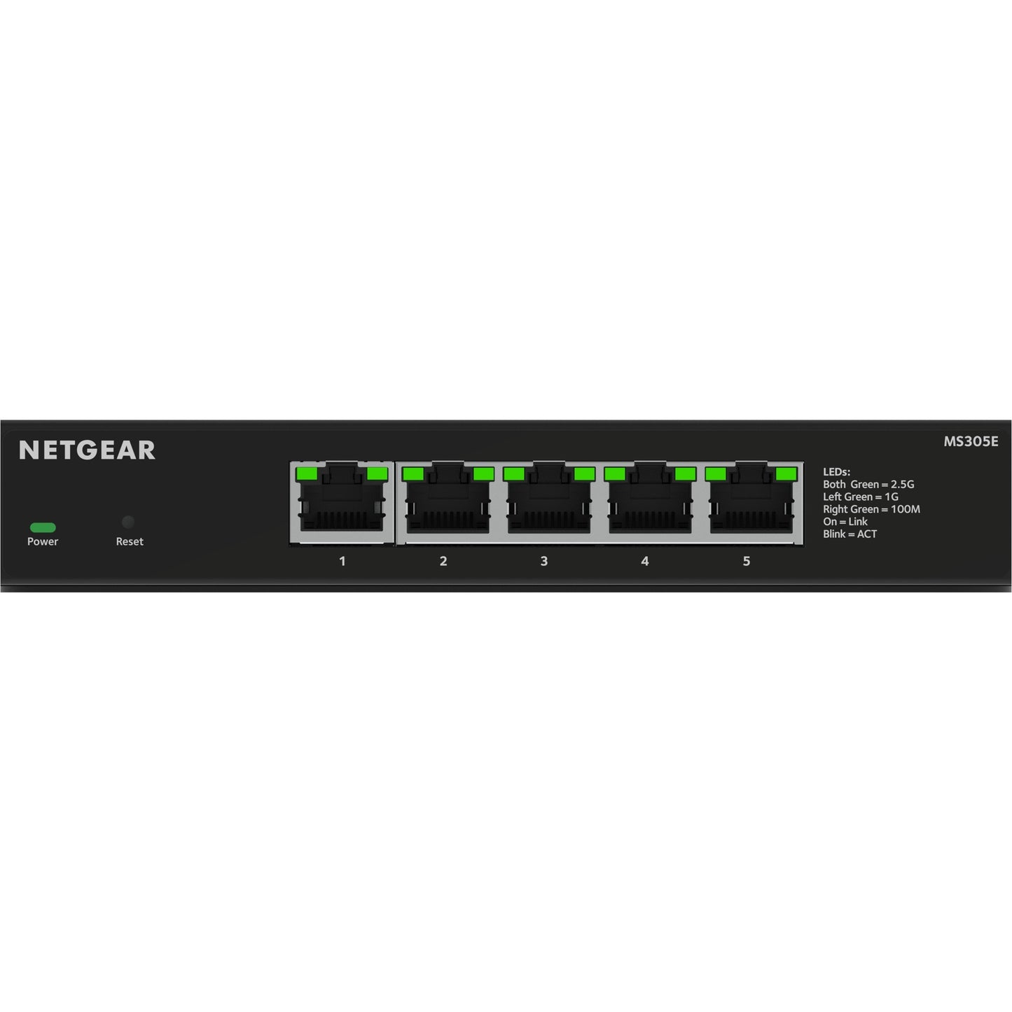 Netgear 5-port 2.5g multi-gigbit ethernet plus switch (ms305e) (zwart, managed)
