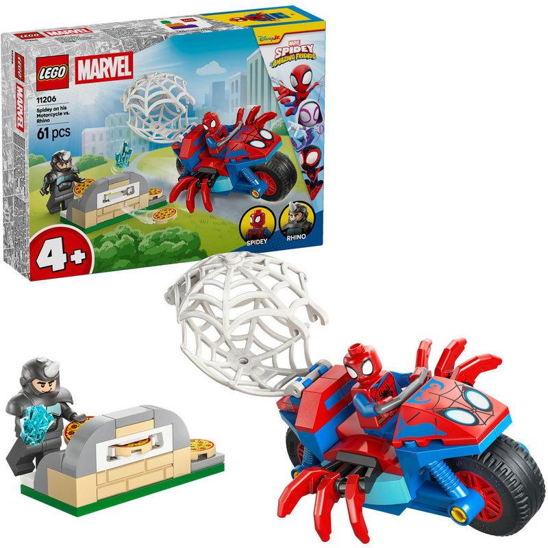 Lego marvel 11206 spidey op zijn motor vs. rhino