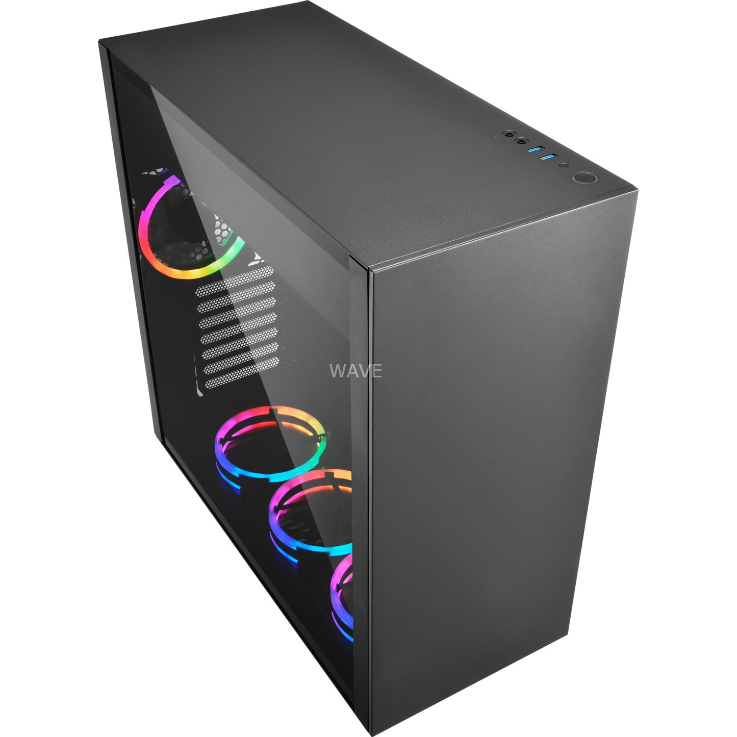 Sharkoon pure steel rgb midi tower behuizing (zwart | 2x usb-a | rgb | window)