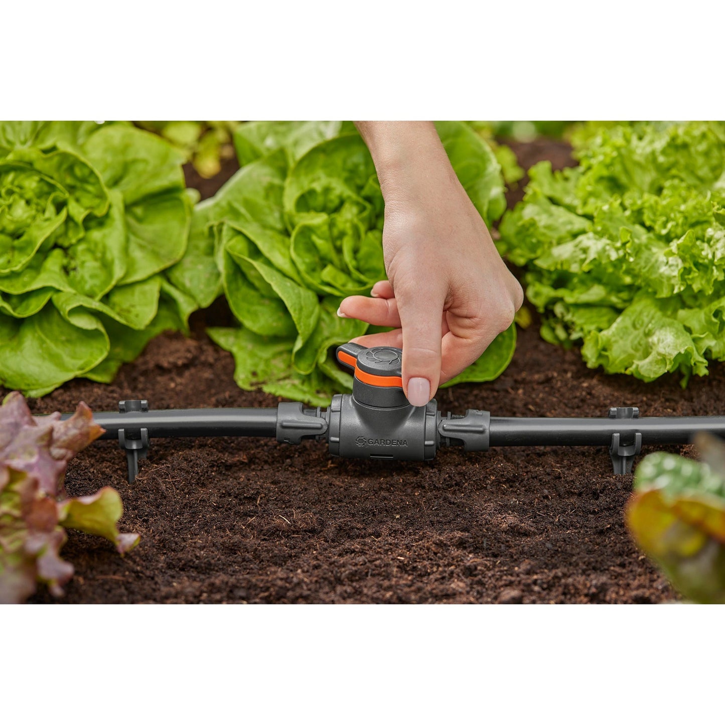 Gardena micro-drip-system afsluit- en reguleerventiel 13 mm (1 2 ) (grijs oranje)