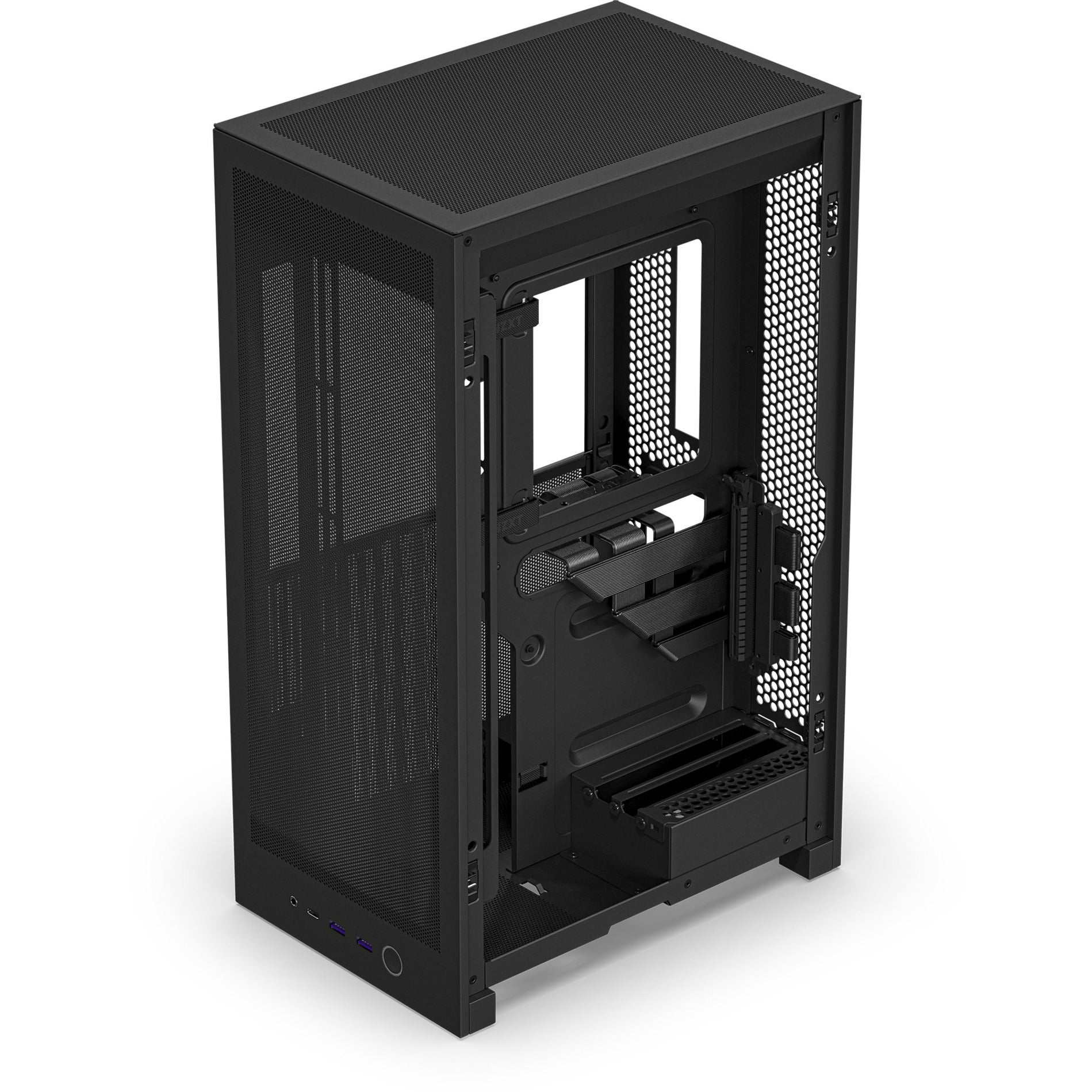 Nzxt h2 flow mini tower behuizing (zwart | 2x usb-a | 1x usb-c | tempered glass)