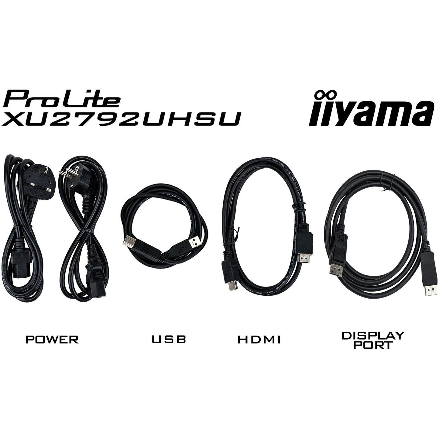 Iiyama prolite xu2792uhsu-b6 27 4k uhd monitor (zwart, hdmi, displayport, 3x usb-a, usb-b, usb-c)