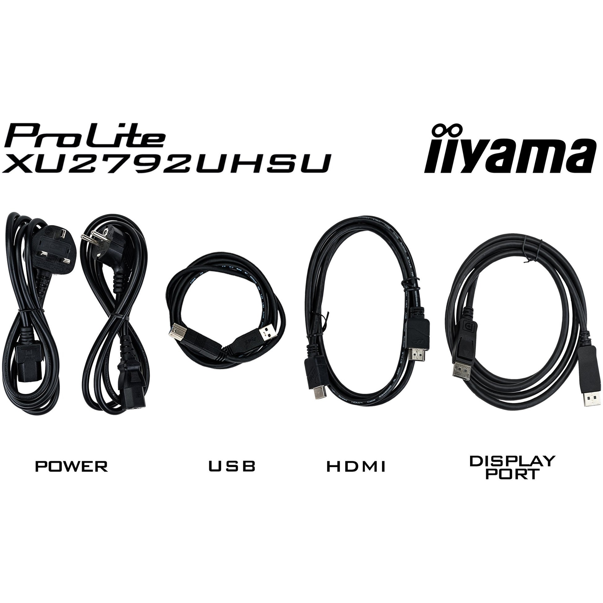Iiyama prolite xu2792uhsu-b6 27 4k uhd monitor (zwart, hdmi, displayport, 3x usb-a, usb-b, usb-c)