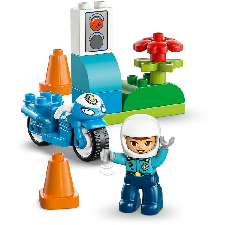 Lego duplo town - blauwe politiemotor educatief montessori speelgoed voor kinderen - 10471