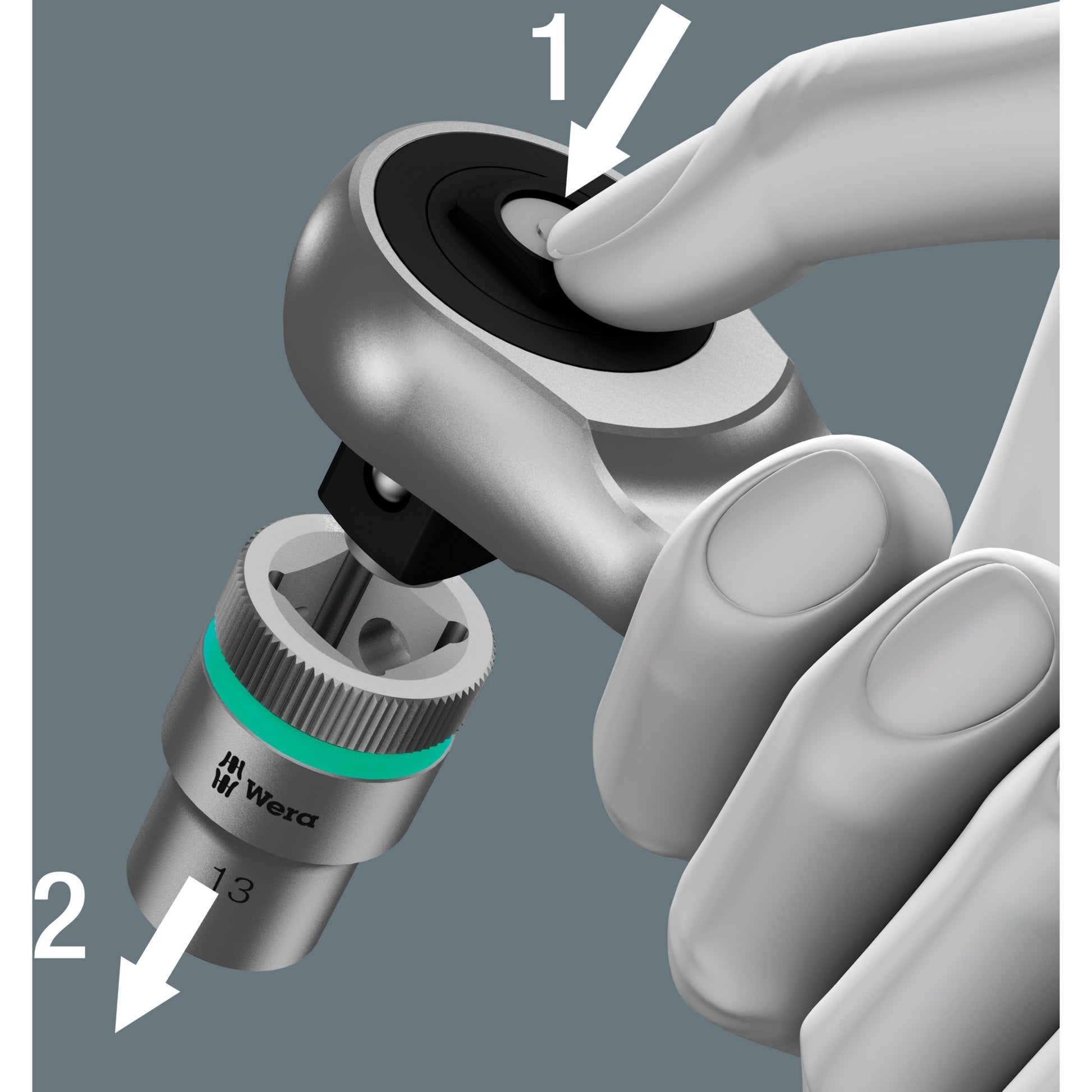 Wera 8100 sa 10 zyklop metalen ratelset, 1 4 gereedschapsset (zwart groen, 28-delige, volledig metalen ratel met vierkantaandrijving)