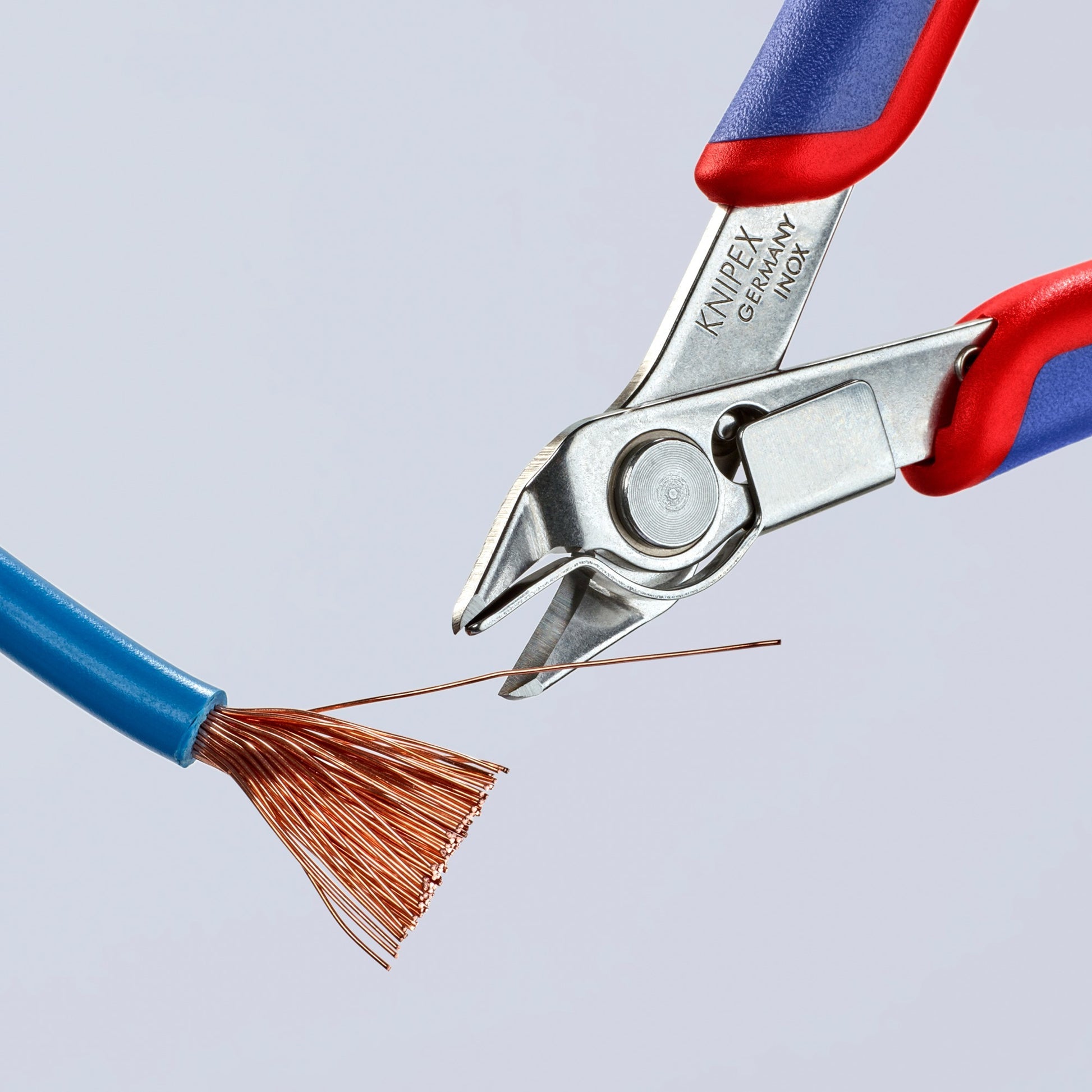 Knipex electronic super knips 78 13 125 elektronica-tang (rood blauw)