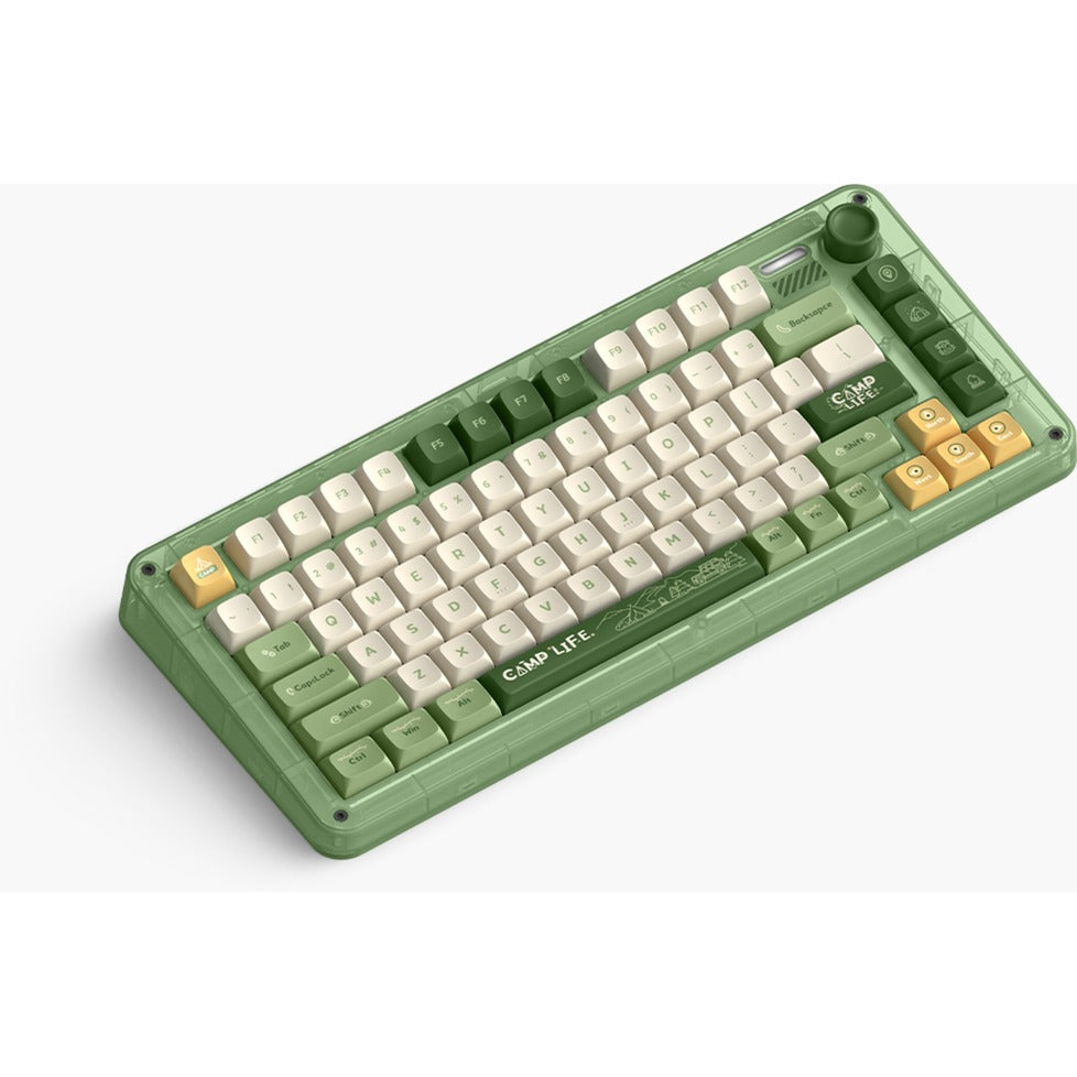 Iqunix zx75 camping wireless mechanical keyboard (groen, us lay-out (qwerty), iqunix moonstone, 75%, rgb leds, hot-swappable, double-shot pbt, 2.4ghz | bluetooth 5.1 | usb-c)