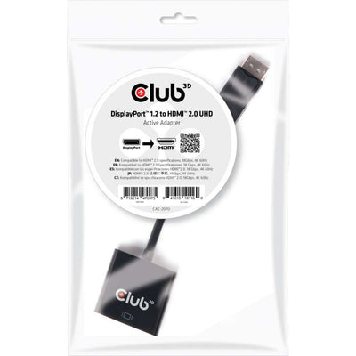 Club 3d displayport 1.2 naar hdmi 2.0 uhd actieve adapter (zwart)
