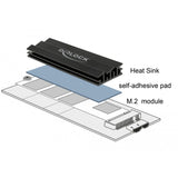 Delock heatsink 100 mm voor m.2 module (zwart) - afbeelding 2