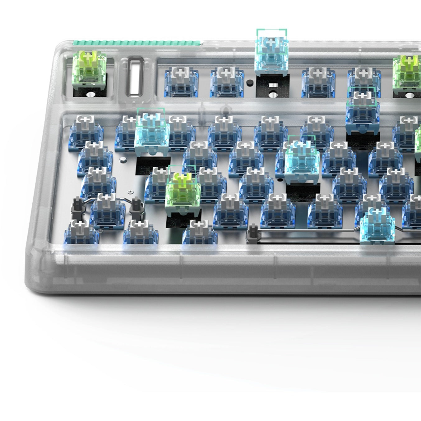 Iqunix og80 wormhole wireless mechanical keyboard (grijs, us lay-out (qwerty), cherry mx red, 80% (tkl), rgb leds, hot-swappable, pbt, 2.4ghz | bluetooth 5.1 | usb-c)