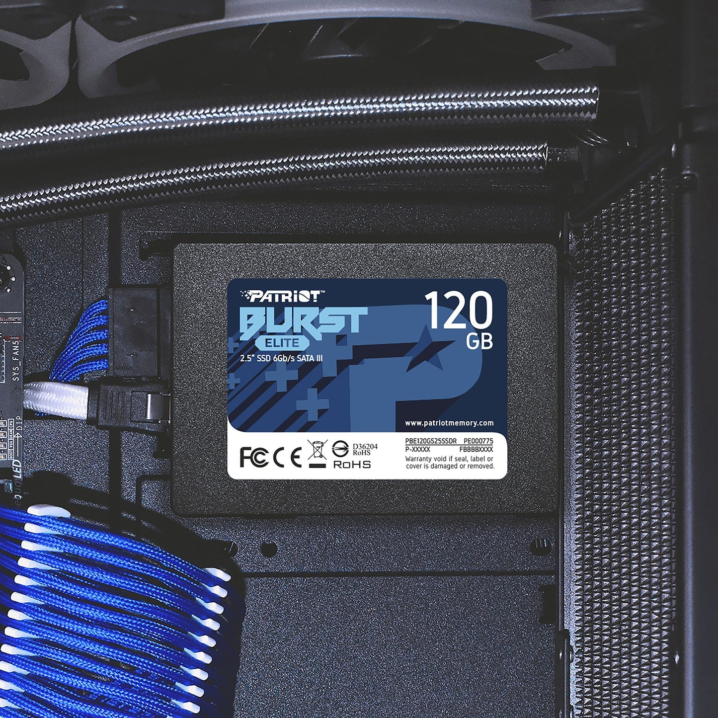 Patriot burst elite 120 gb ssd (zwart, pbe120gs25ssdr, sata 6 gb s)