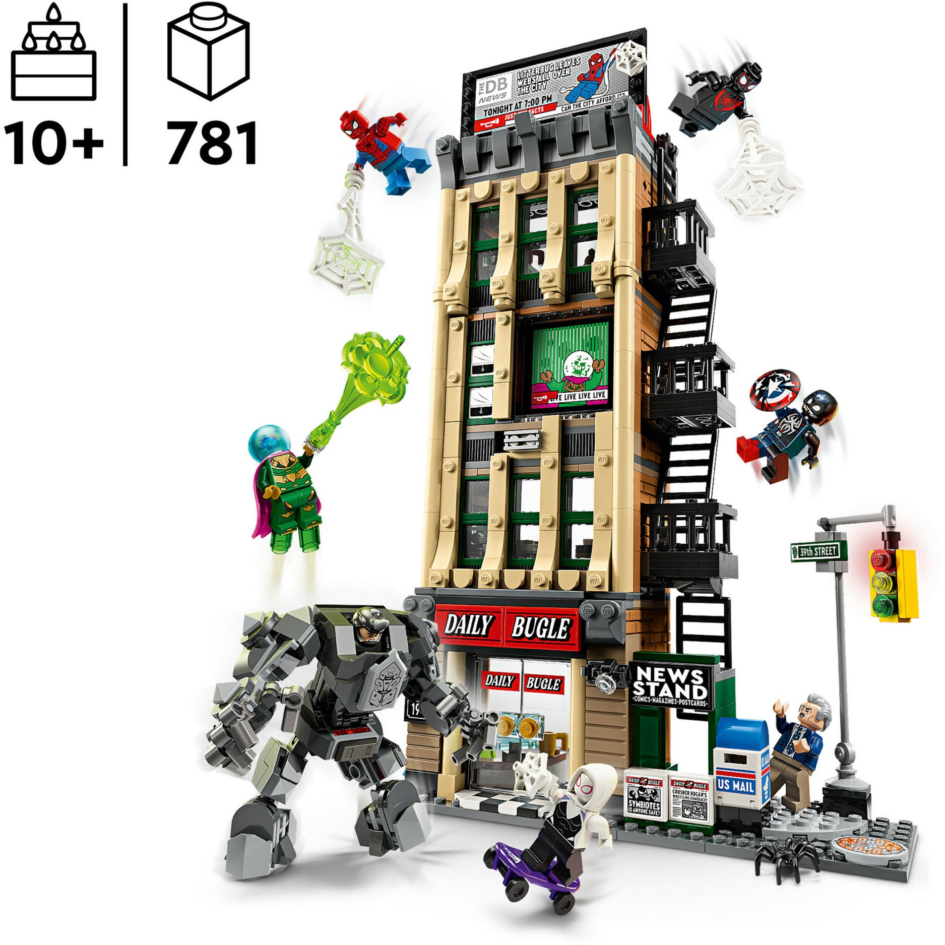 Lego super heroes 76342 marvel spider-man vs. mysterio: de daily bugle