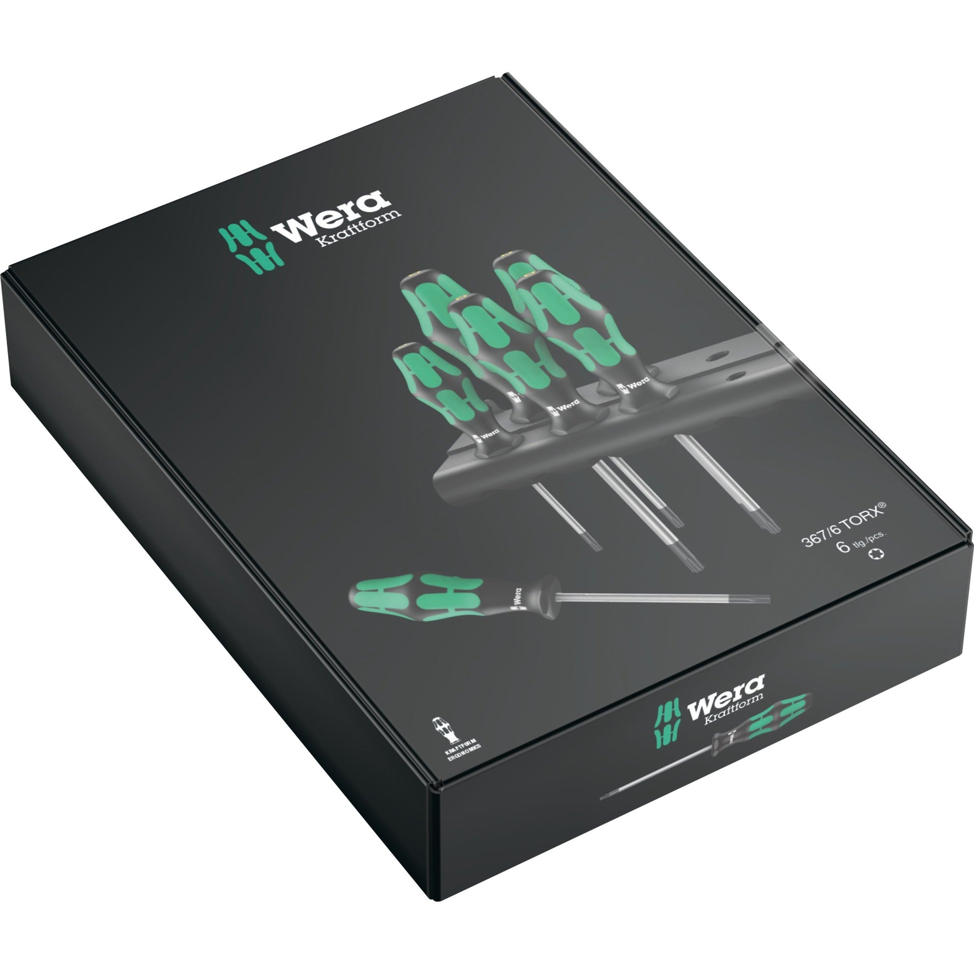 Wera 367 6 schroevendraaierset kraftform plus (zwart groen, 6-delig)