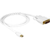 Delock mini displayport > dvi (24+1) adapter (wit, 1 meter)