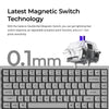 Keychron k2 he-f1c concrete edition rgb mechanisch toetsenbord (zwart, us lay-out (qwerty), gateron double-rail magnetic nebula, 75%, rgb leds, osa double-shot pbt, hot swap, 2.4ghz | bluetooth 5.2 | usb-c)