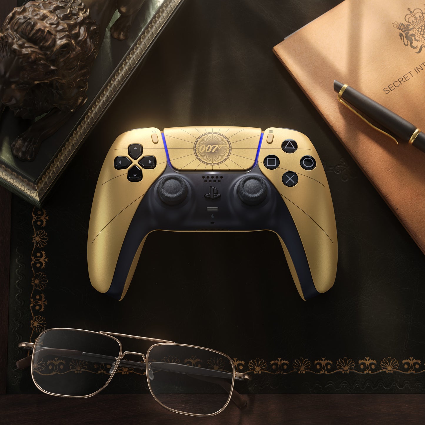 Sony interactive entertainment dualsense draadloze controller – 007 first light limited edition (goud zwart, voor playstation 5)