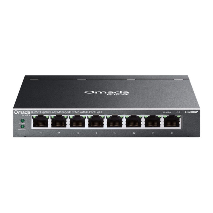 Tp-link omada es208gp 8-poort gigabit easy managed switch (zwart, 8x poe+)