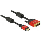 Delock high speed hdmi a (male) > dvi (male) adapter (zwart, 2 meter) - afbeelding 1
