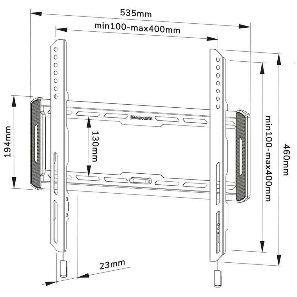 Neomounts wl30-550bl14 tv wandsteun wandmontage (zwart)