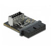Delock usb 3.0 adapter pin header female to internal key a female (zwart)