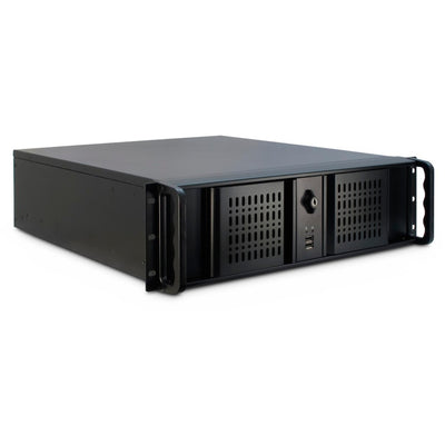 Inter-tech 3u-3098-s rack behuizing (zwart | 2x usb-a)