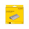 Delock usb-hub 10 gbps met 4 usb-a + 1 quick charge poort (grijs, incl. voeding)