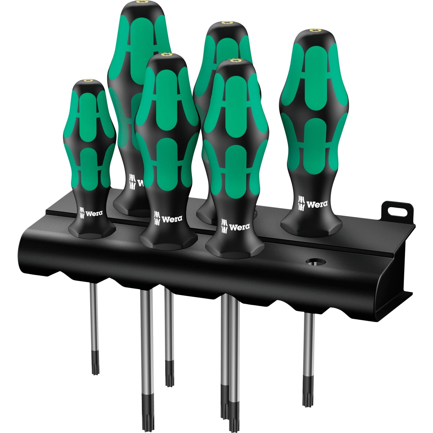 Wera 367 6 torx hf-schroevendraaierset kraftform plus + rek (zwart groen, 6‑delig)