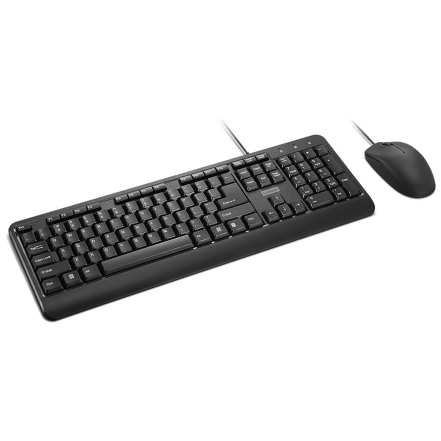Lenovo 160 wired combo desktopset (zwart, us lay-out (qwerty), 100%, usb-a, 1.600 dpi)